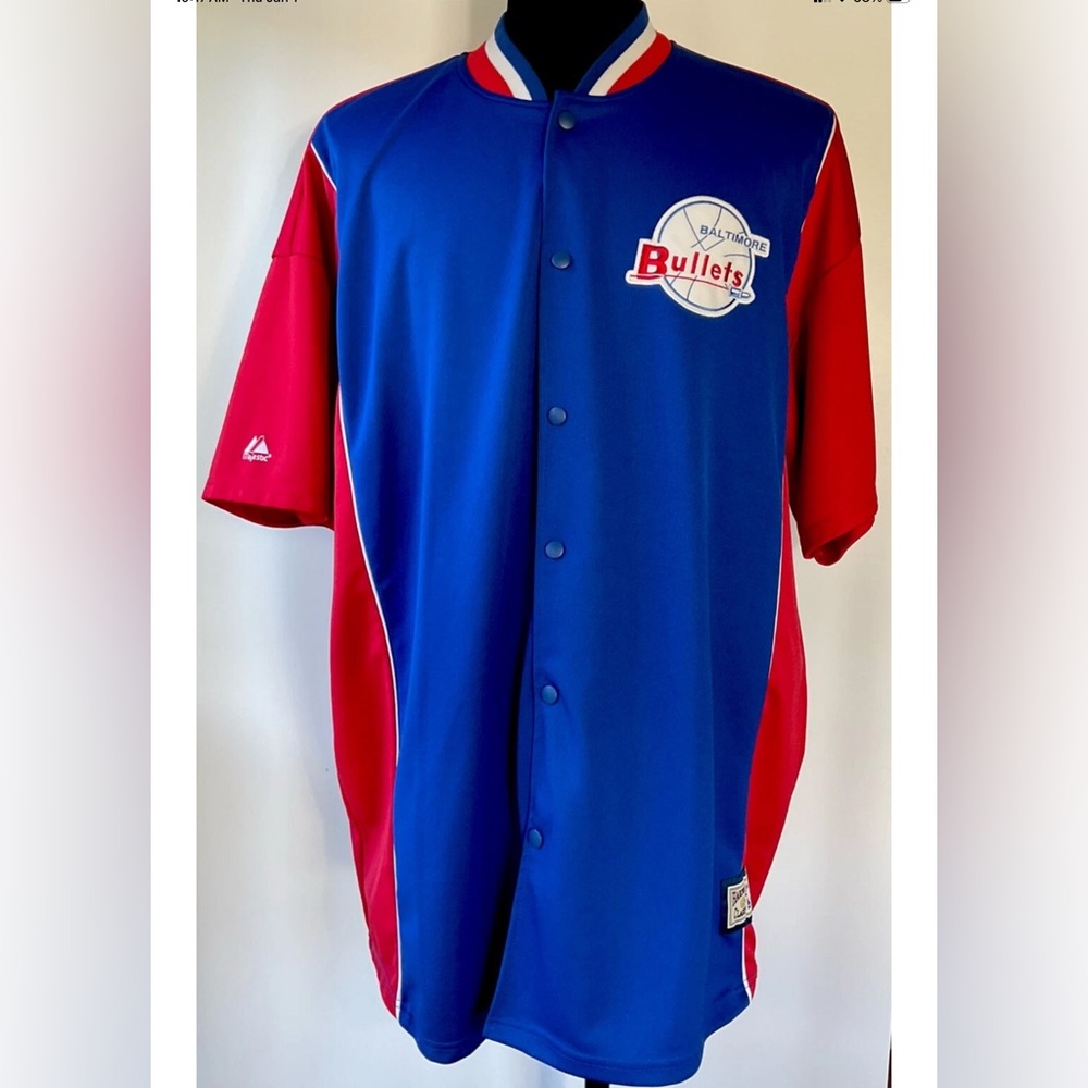 HWC Baltimore Bullets Snap Button Down Warm Up Jacket Size 2XL